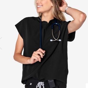 Figs Scrub Top - Black Sz Small